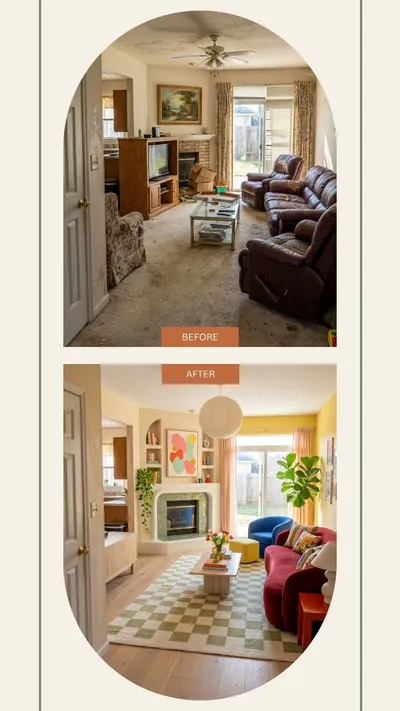 Before and after home makeover preview